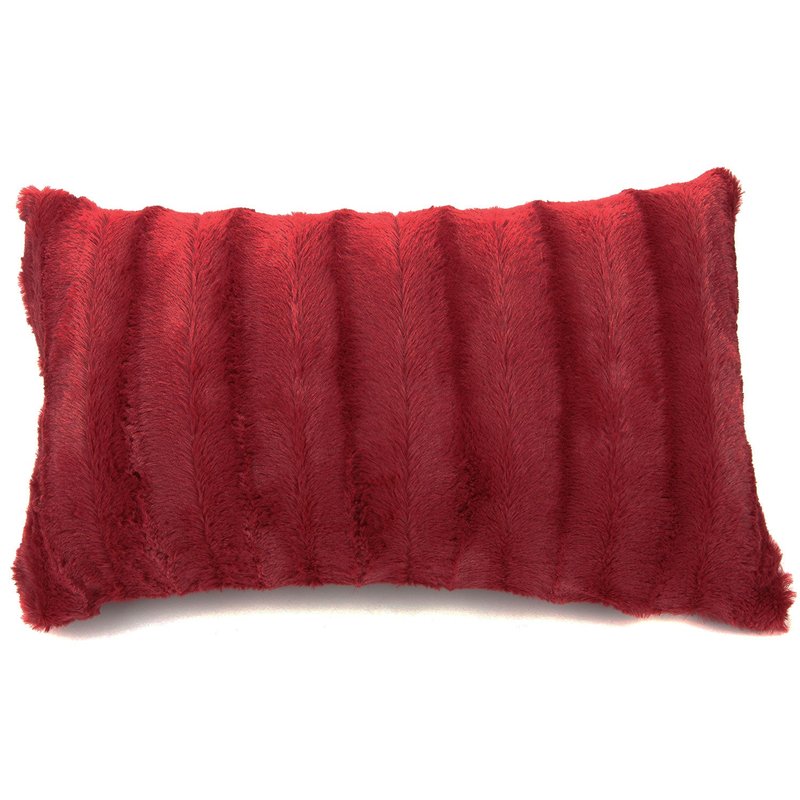 Cheer Collection Faux Fur Throw Pillow Cover In Red