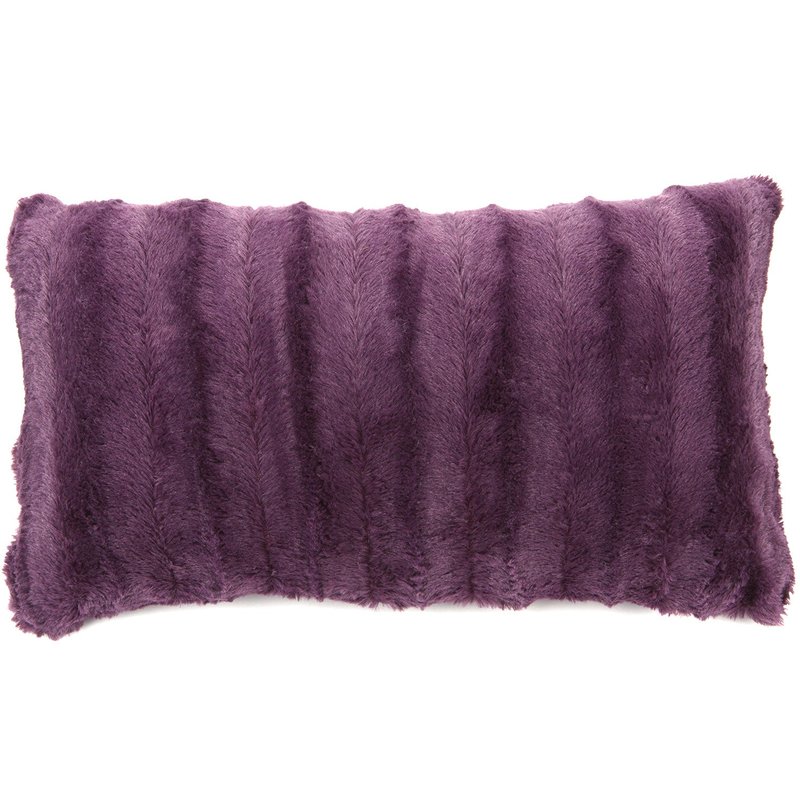 Cheer Collection Faux Fur Throw Pillow Cover In Purple
