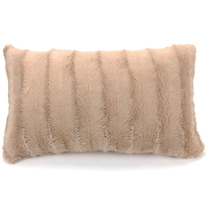 Cheer Collection Faux Fur Throw Pillow Cover In Brown