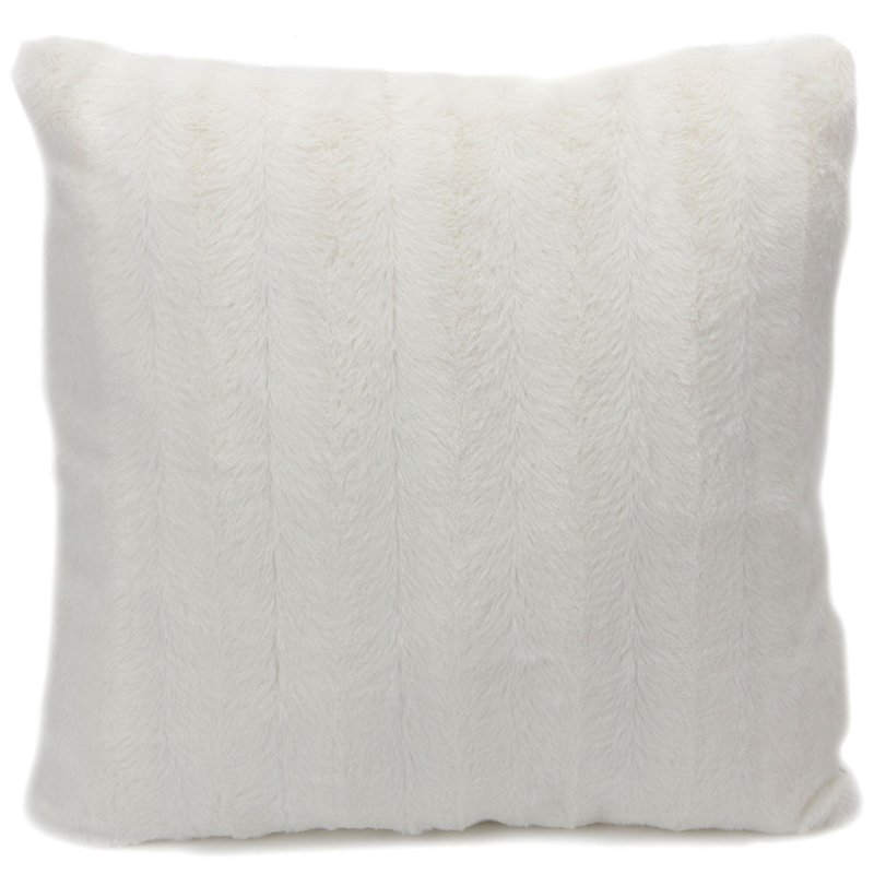 Cheer Collection Faux Fur Throw Pillow Cover In White