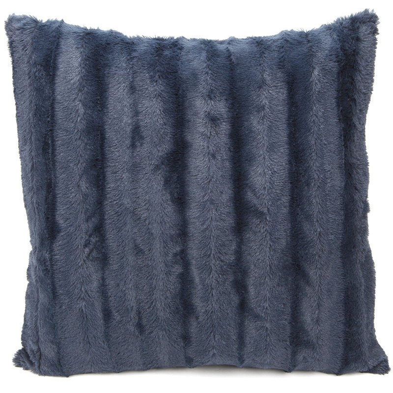 Cheer Collection Faux Fur Throw Pillow Cover In Blue