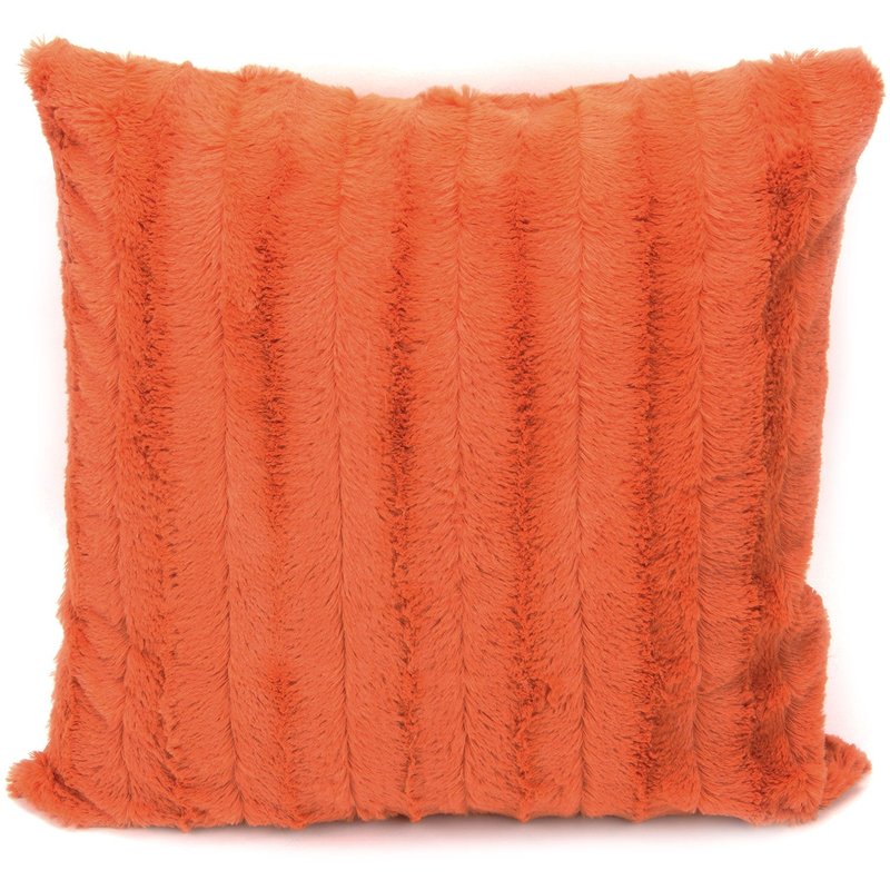 Cheer Collection Faux Fur Throw Pillow Cover In Orange