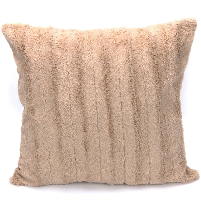 Cheer Collection Faux Fur Throw Pillow Cover In Brown