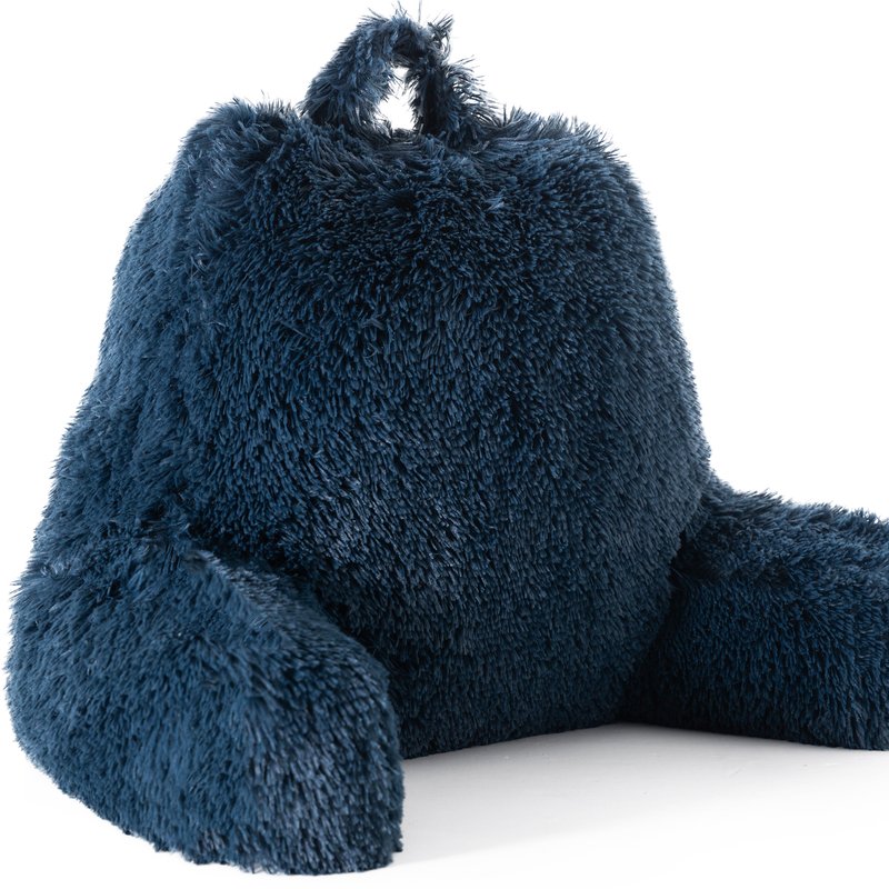 Cheer Collection Fluffy Reading Pillow In Blue