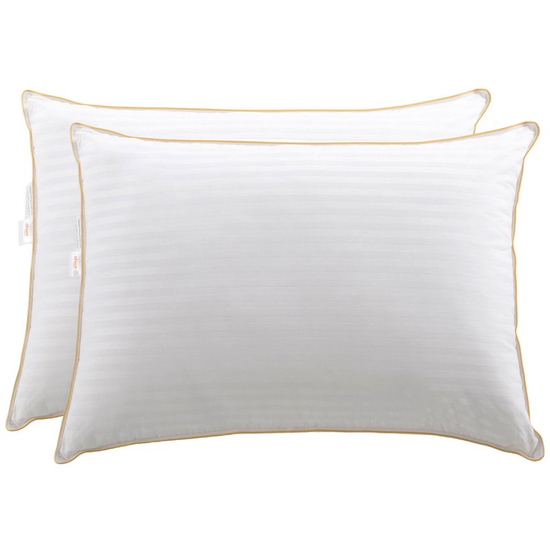 Cheer Collection Goose Down Alternative Striped Pillow In White