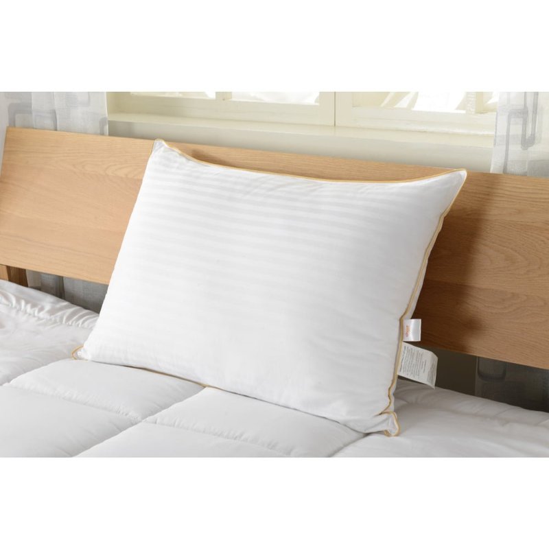 Cheer Collection Goose Down Alternative Striped Pillow In White