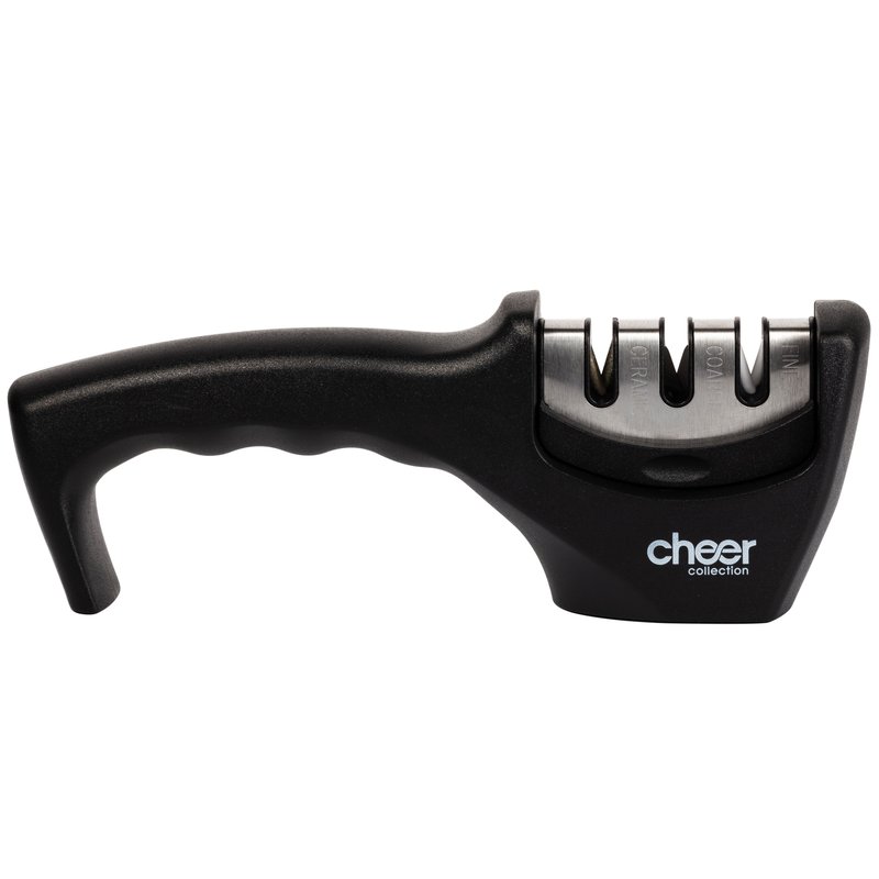 Cheer Collection Kitchen Knife Sharpening Tool With Cut-resistant Glove Included In Black