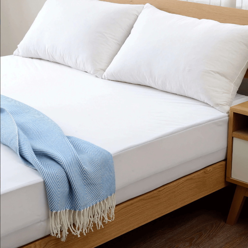 Cheer Collection Knitted Fabric Waterproof Mattress Protector In White