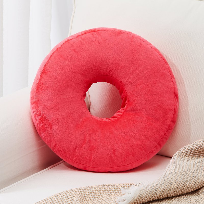 Cheer Collection Round Donut Pillow In Pink
