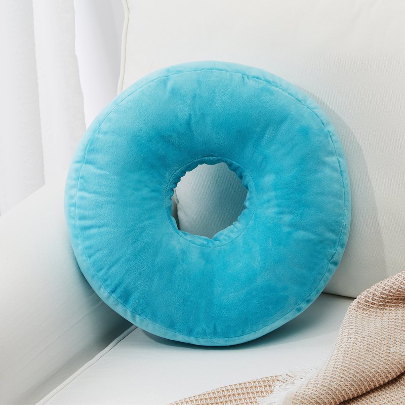 Cheer Collection Round Donut Pillow In Blue