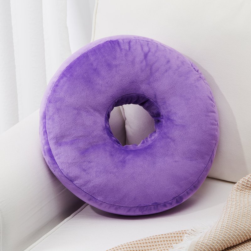 Cheer Collection Round Donut Pillow In Purple