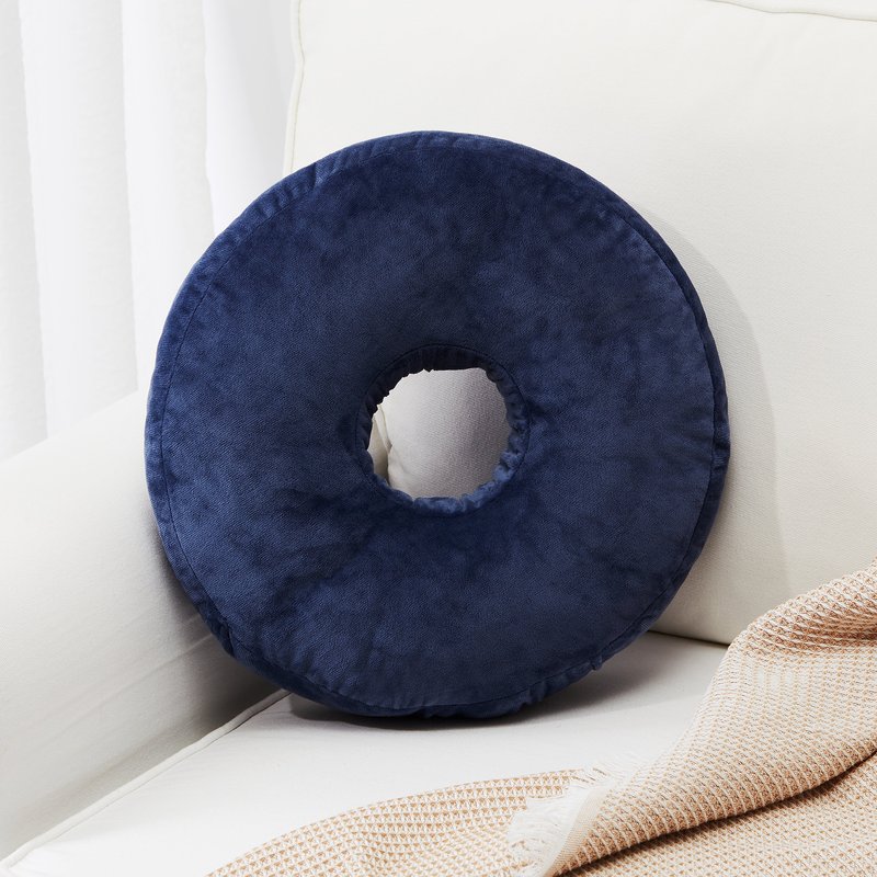 Cheer Collection Round Donut Pillow In Blue