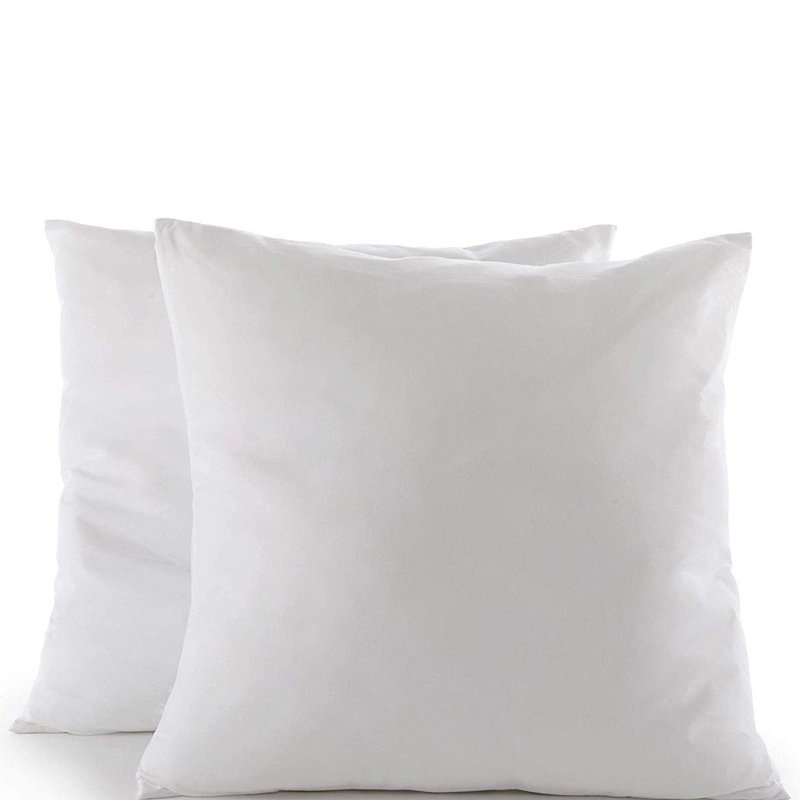 Cheer Collection Set Of 2 Decorative White Square Accent Throw Pillows And Insert For Couch Sofa Bed, Includes Zipper