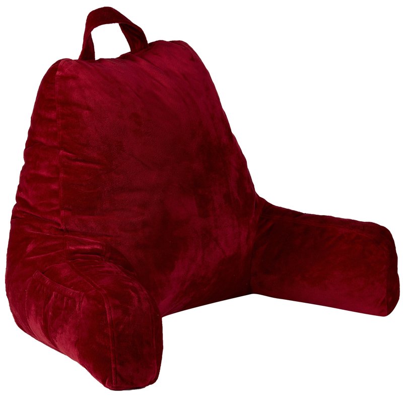 Shop Cheer Collection Shredded Memory Foam Tv Pillow & Backrest In Red