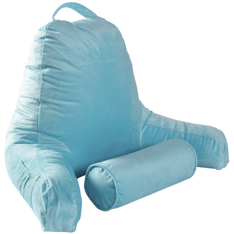 Cheer Collection Tv & Reading Pillow With Detachable Cervical Bolster Backrest In Blue