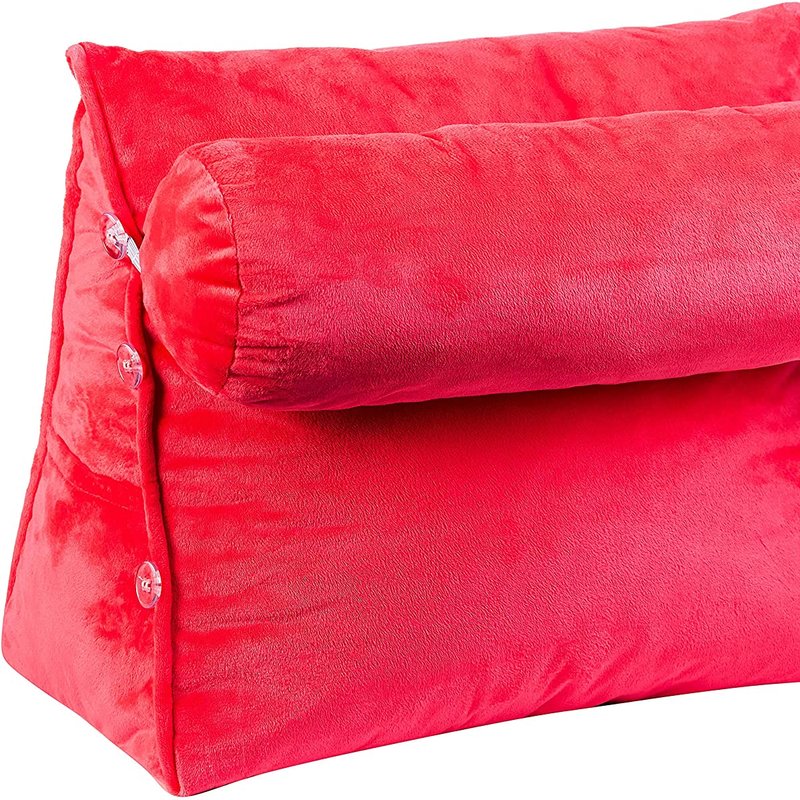 Cheer Collection Wedge Pillow With Detachable Bolster & Backrest In Pink