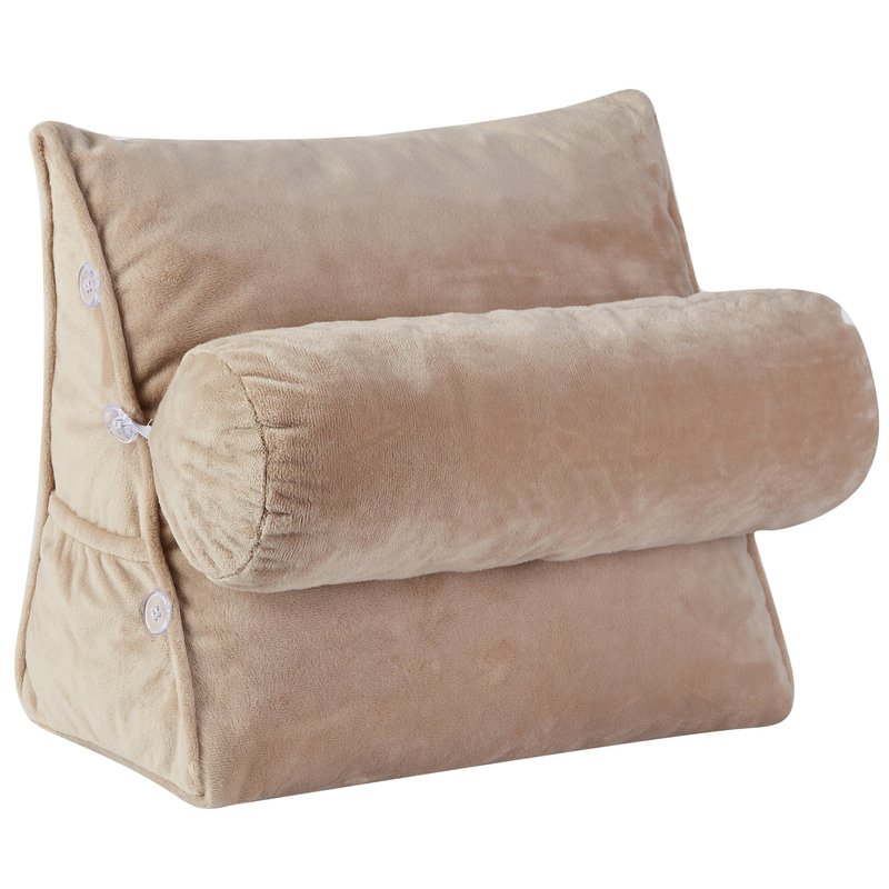 Cheer Collection Wedge Shaped Back Support Pillow And Bed Rest Cushion In Brown