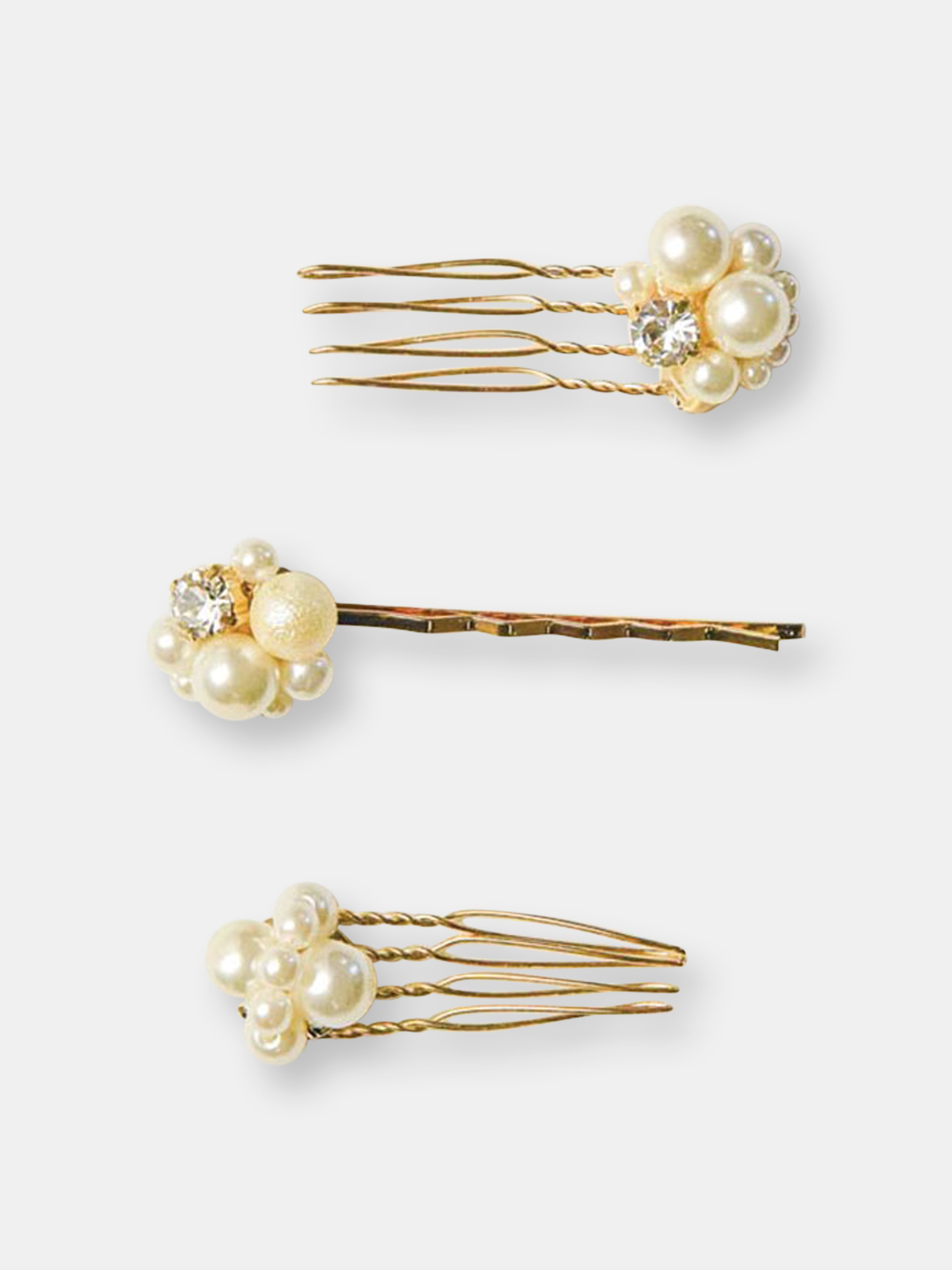 Chimmi We Are  Embellished Mini Pearl Set In White