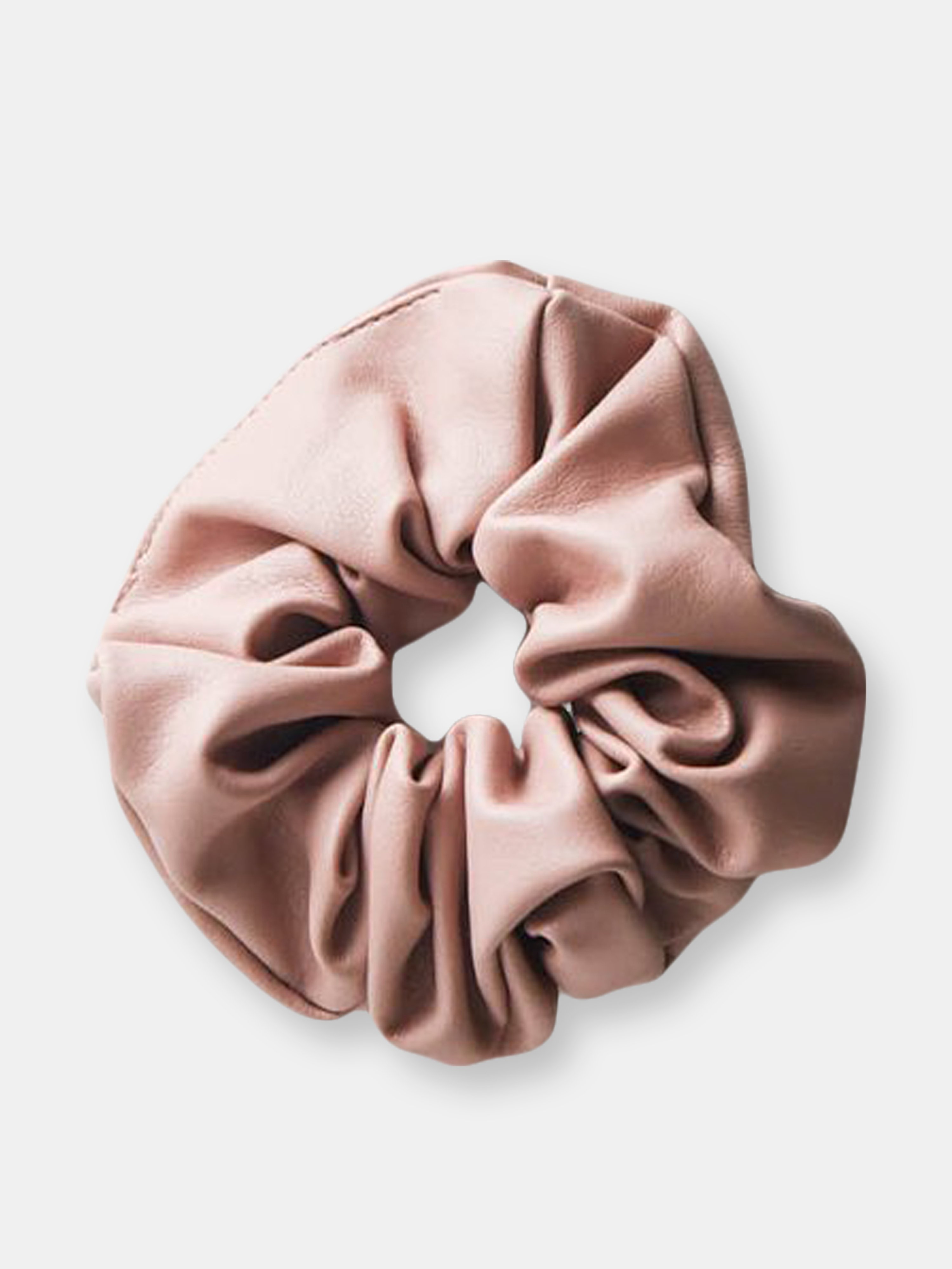 Chimmi We Are  Faux Leather Scrunchie In Pink