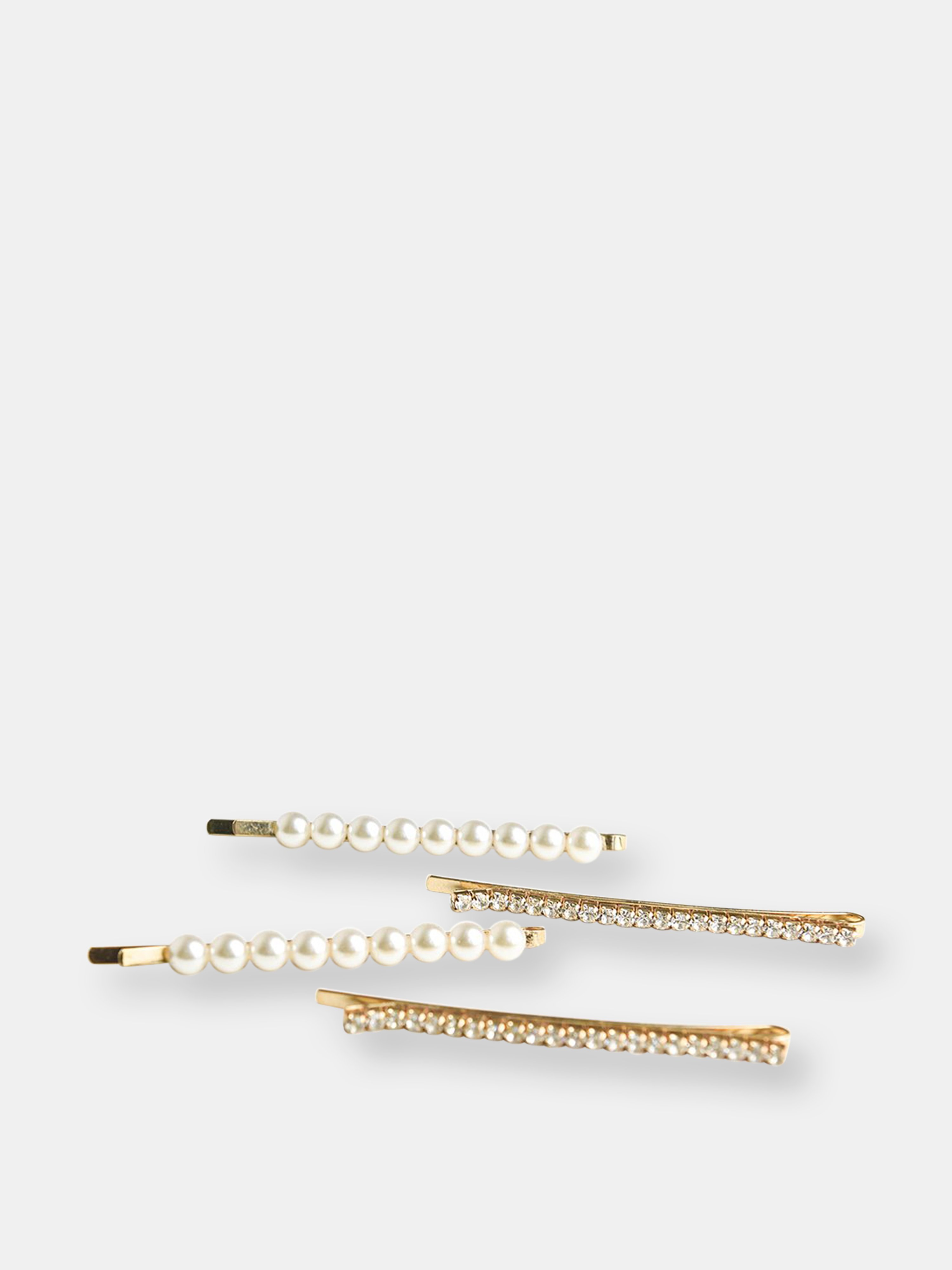 Chimmi We Are  Sparkle Pearl Bobby Pin Multi Set In White