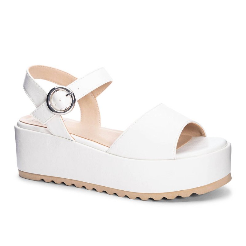 Shop Chinese Laundry Jump Out Platform Sandal In White
