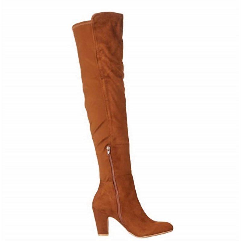 Shop Chinese Laundry Stacked Heeled Boots In Brown