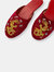 Embroidered Dragon in Red Wine Velvet Mules Slippers