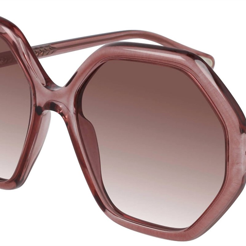 Chloé Geometric Sunglasses With Gradient Lens In Pink
