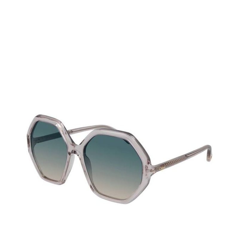 Chloé Geometric Sunglasses With Gradient Lens In Pink
