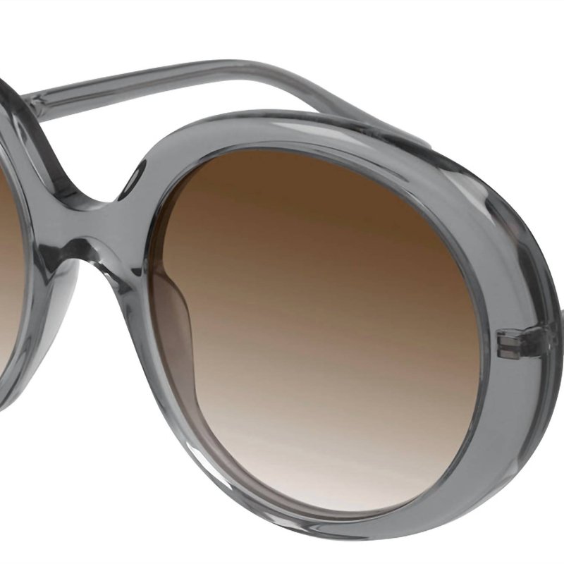 Shop Chloé Oval Sunglasses With Gradient Lens In Grey