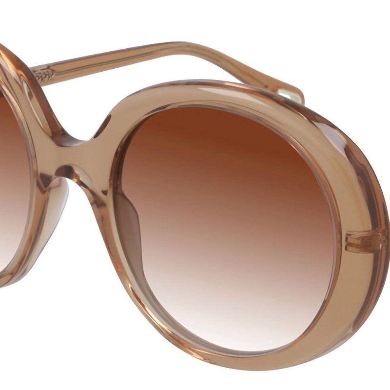 Shop Chloé Oval Sunglasses With Gradient Lens In Orange