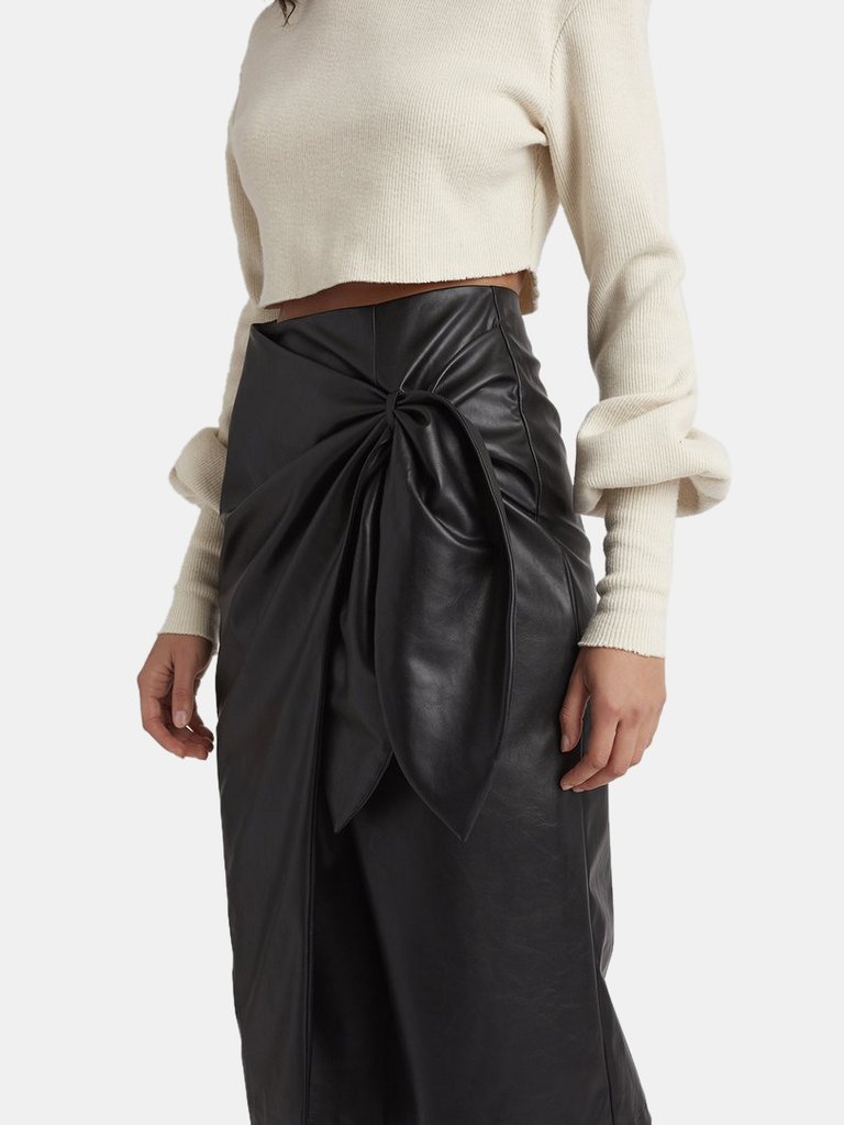 Choosy Aurora Vegan Leather Midi Skirt | Verishop