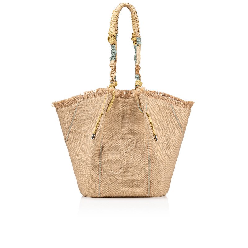 Christian Louboutin By My Side Burlap Tote In Orange