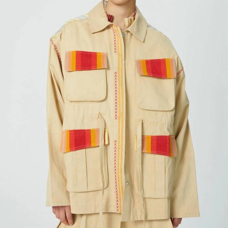 Shop Chufy Cypress Embroidered Jacket In Palm Dye Olive In Brown