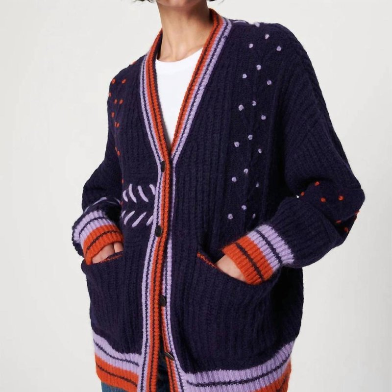 Shop Chufy Heidi Knitted Cardigan In Blue
