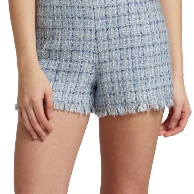 Shop Cinq À Sept Coronado Tweed Shorts In Blue