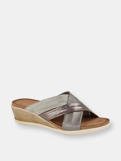 Cipriata Womens/Ladies Anella Crossover Wedge Sandals - Pewter/Silver/Bronze product
