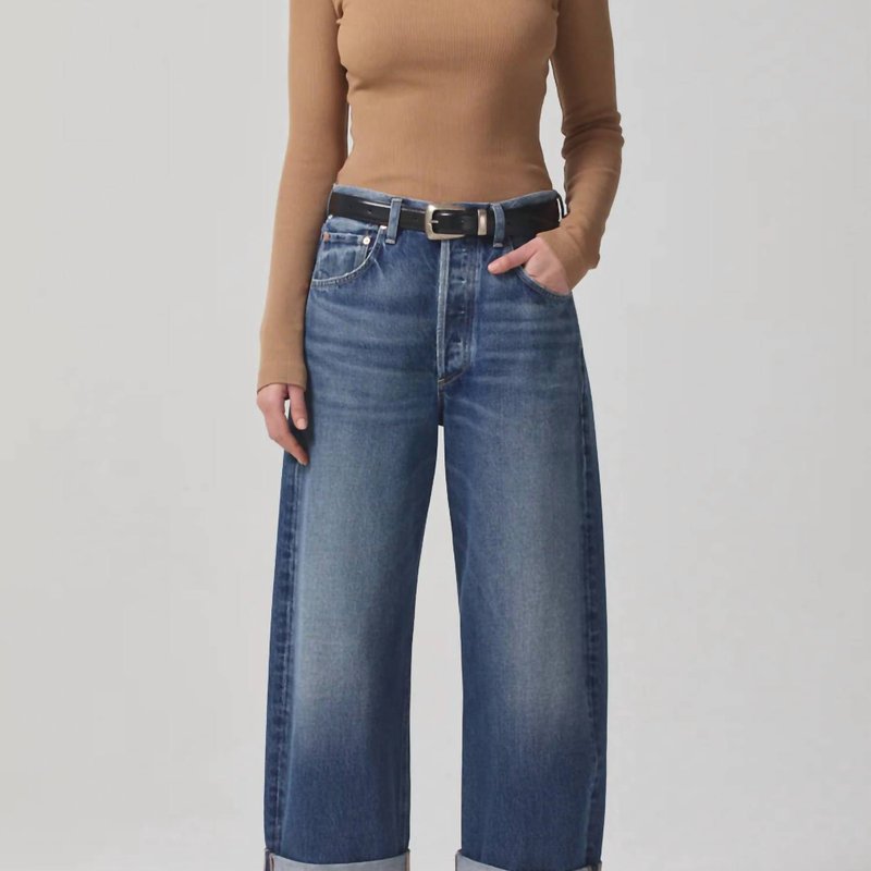 Shop Citizens Of Humanity Ayla Baggy Cuffed Crop Pants In Blue