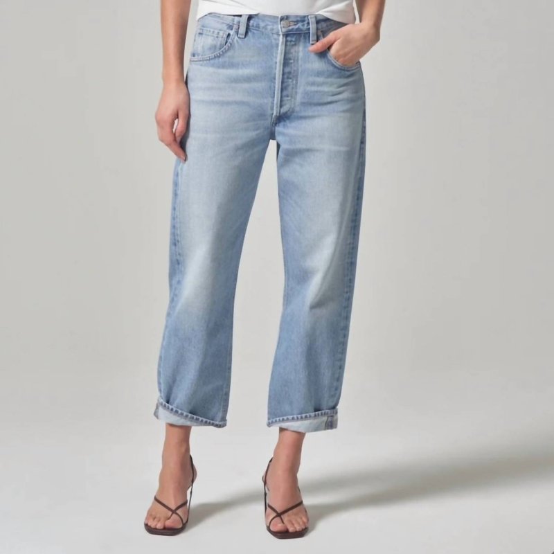Shop Citizens Of Humanity Dahlia Bow Leg Jeans In Ribbon In Blue