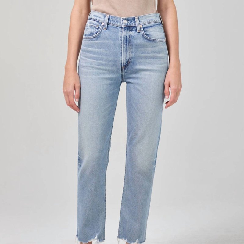 Shop Citizens Of Humanity Daphne High Rise Straight Leg Jeans In Blue