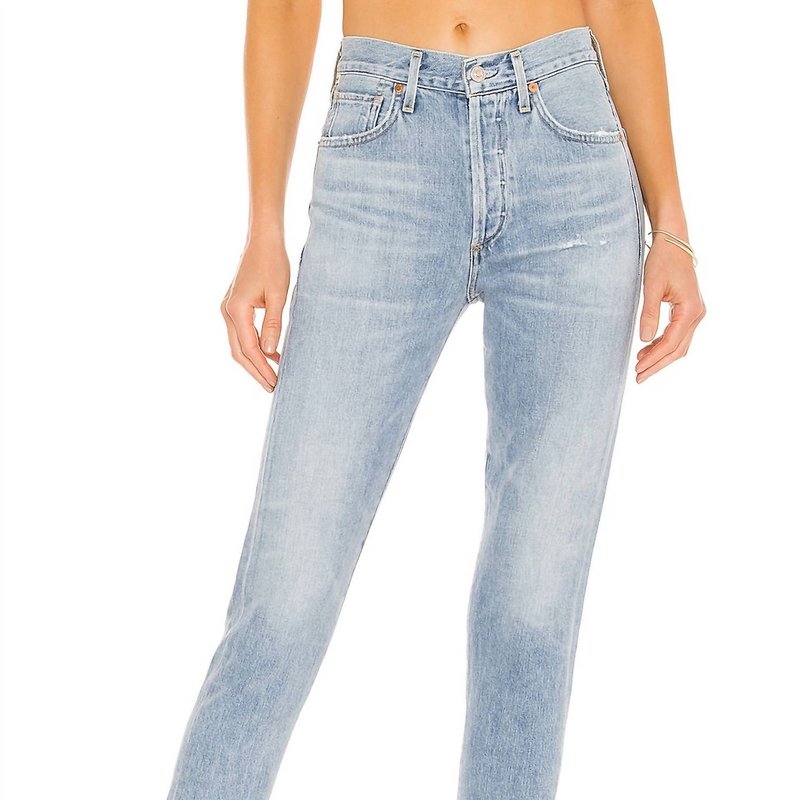Shop Citizens Of Humanity Liya High Rise Straight Jean In Blue