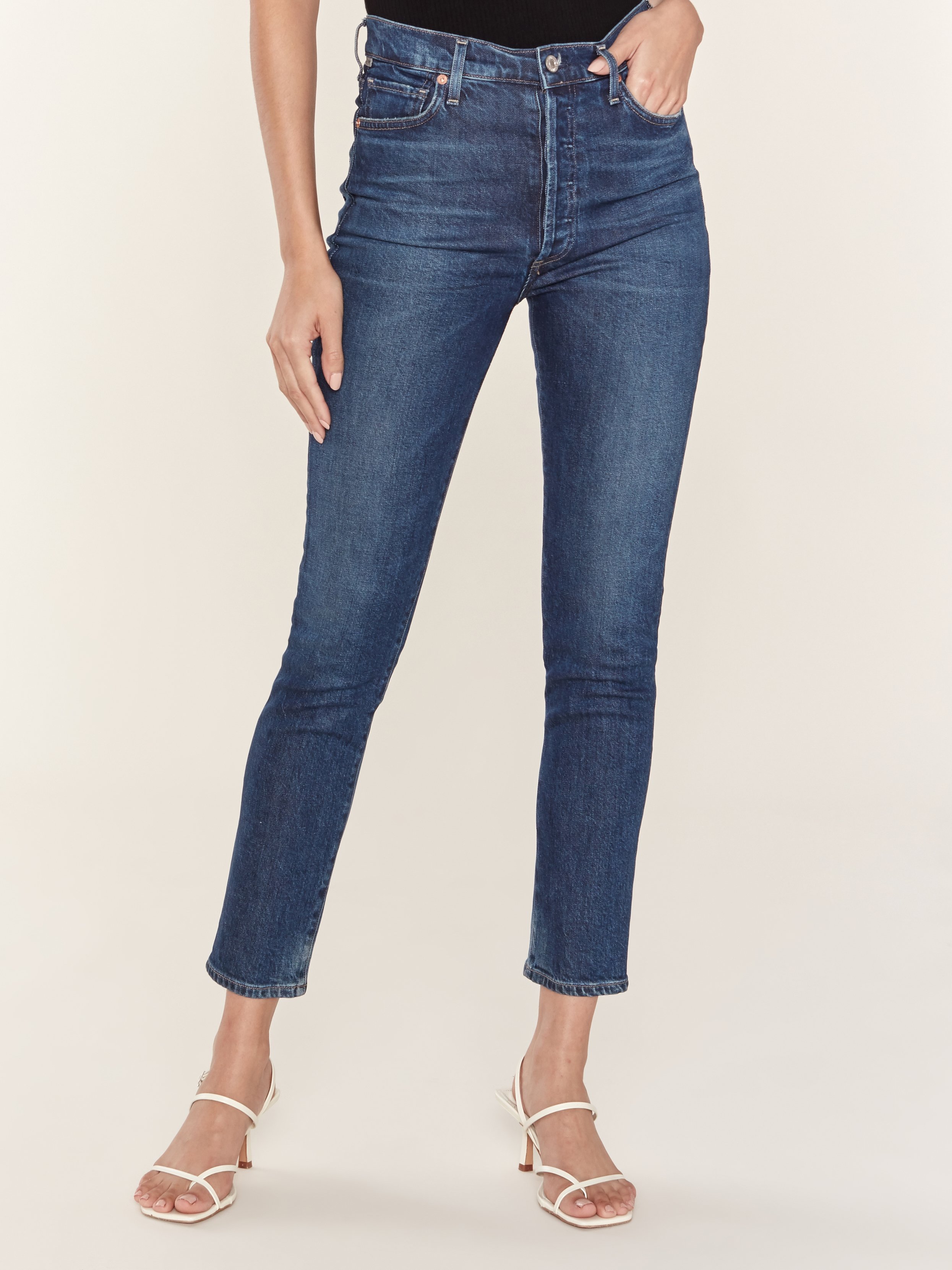 olivia high rise slim ankle jeans
