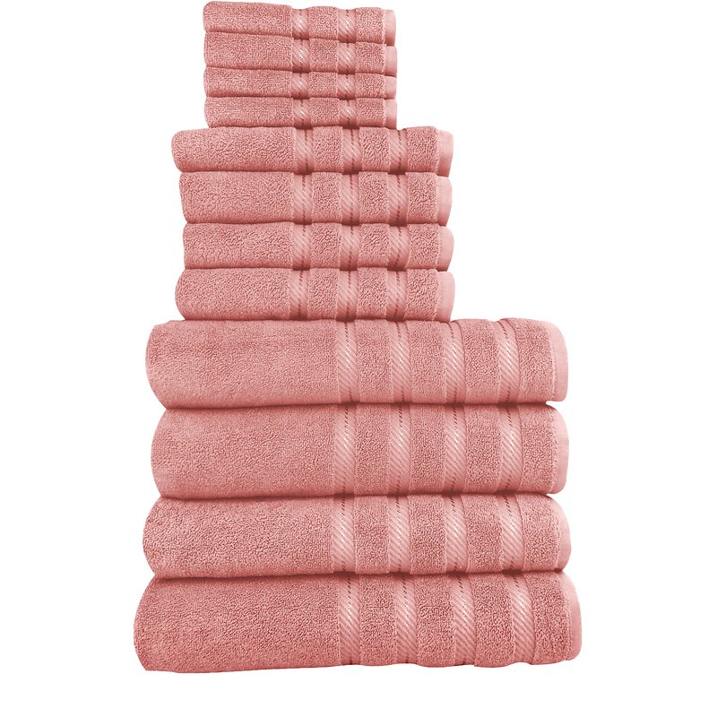 Classic Turkish Towels Antalya 12 Pc Towel Set In Pink