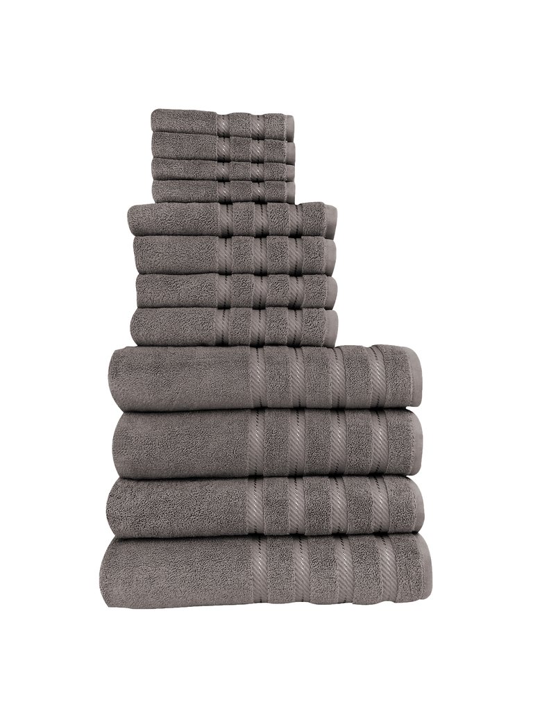 Antalya 12 Pc Towel Set - Grey