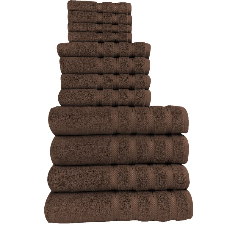 Classic Turkish Towels Antalya 12 Pc Towel Set In Brown