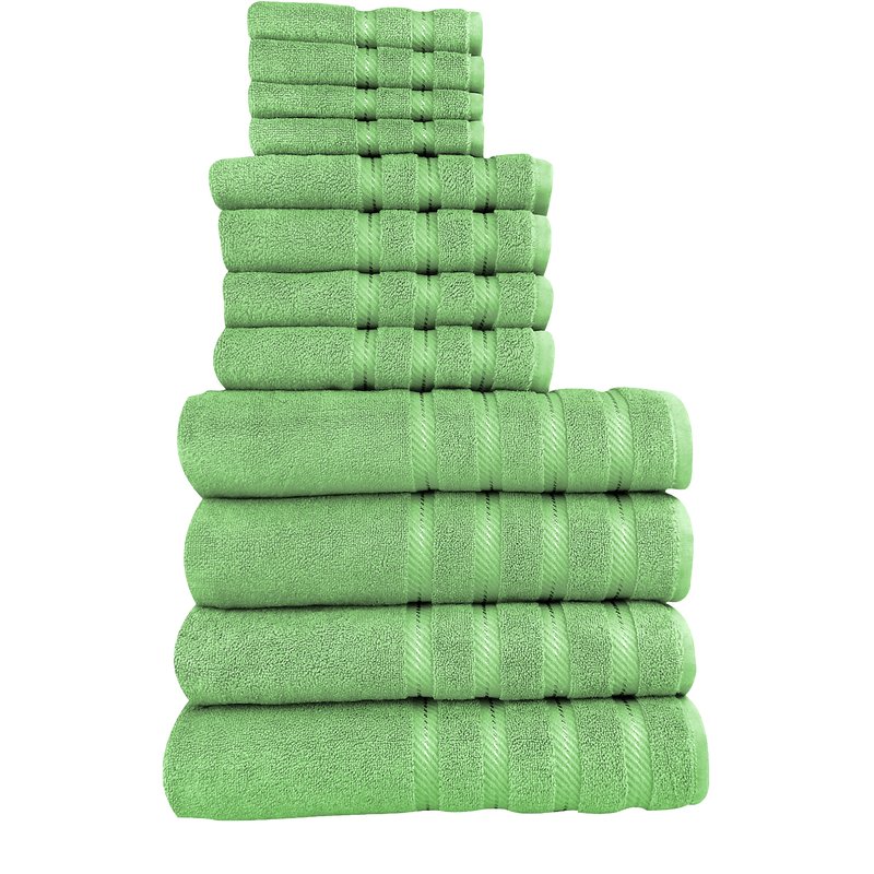 Classic Turkish Towels Antalya 12 Pc Towel Set In Green