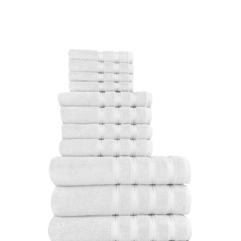 Classic Turkish Towels Antalya 12 Pc Towel Set In White