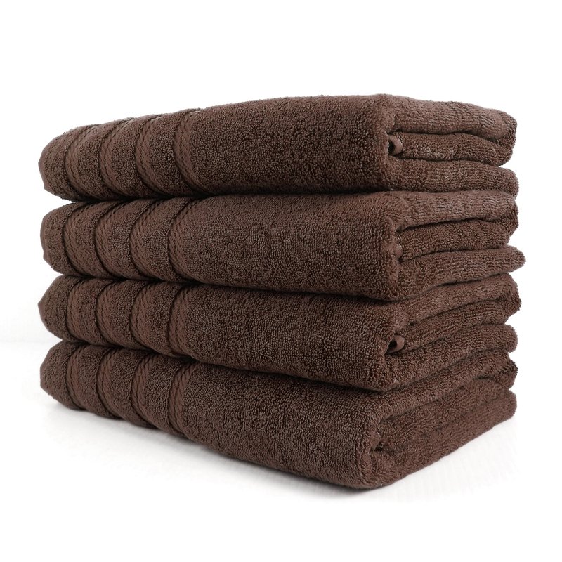 Classic Turkish Towels Antalya Bath Towel 4 Pc 27x55 In Brown