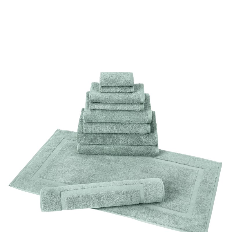 Shop Classic Turkish Towels Arsenal 9 Pc Towel Set With Bathmat In Green