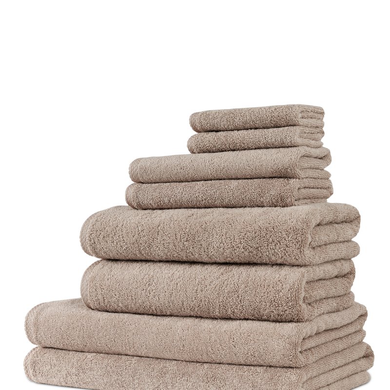 Shop Classic Turkish Towels Arsenal 9 Pc Towel Set With Bathmat In Brown